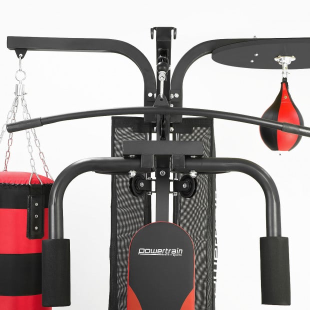 Powertrain Home Gym Multi Station with 110lb Weights, Boxing Punching Bag, and Speed Bag Image 13