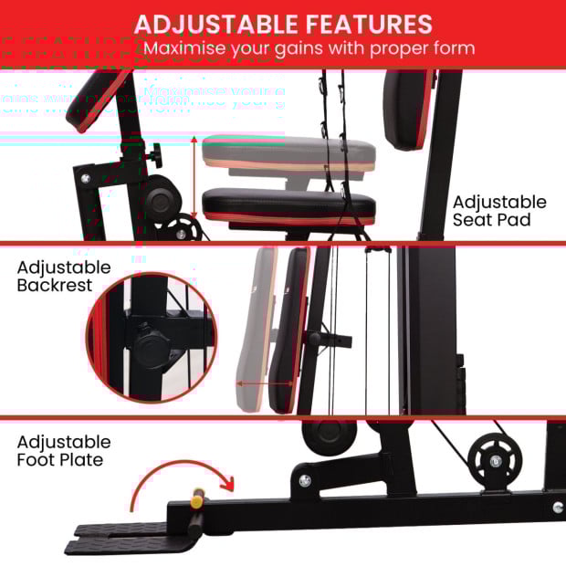 Powertrain JX-89 Multi Station Home Gym 68kg Weight Cable Machine Image 6