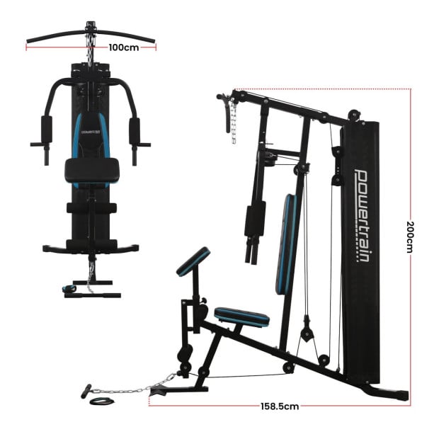 Powertrain JX-300 Multi Station Home Gym 44kg Weight Cable Machine Image 4