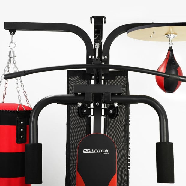 Powertrain Home Gym Multi Station with 110lb Weights, Boxing Punching Bag, and Speed Bag Image 8