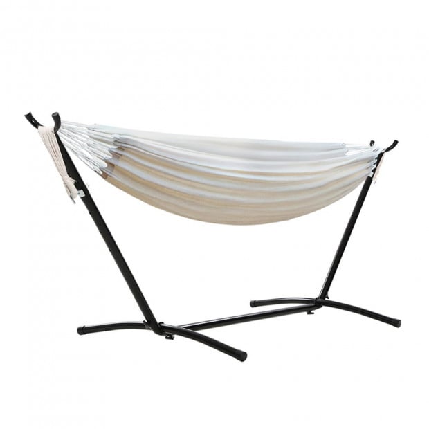 Camping Hammock With Stand Cotton Rope Lounge Hammocks Outdoor