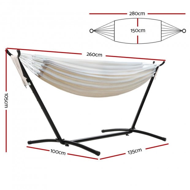 Camping Hammock With Stand Cotton Rope Lounge Hammocks Outdoor Image 2