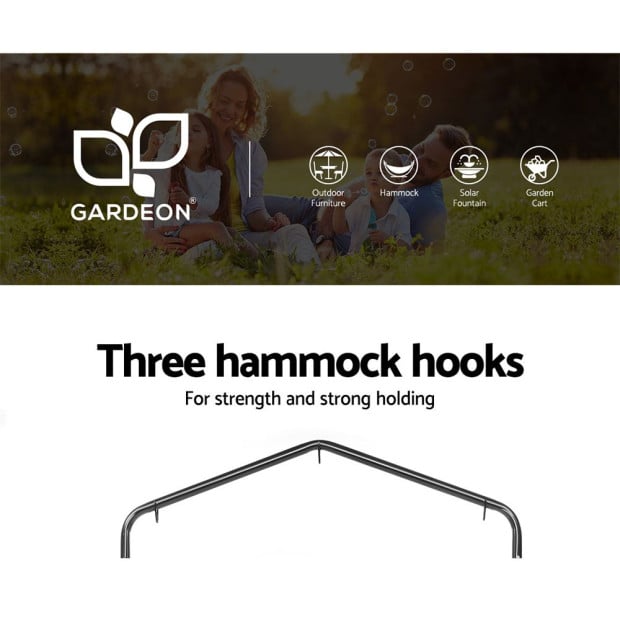 Outdoor Hammock Chair With Stand Swing Hanging Hammock Garden Cream Image 4