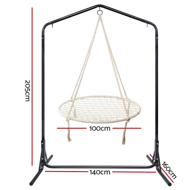 Kids Outdoor Nest Spider Web Swing Hammock Chair Stand Garden 100cm Image 2