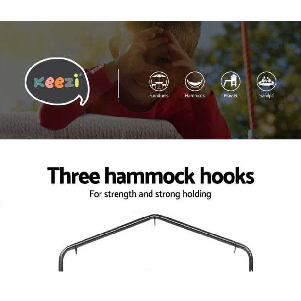 Kids Outdoor Nest Spider Web Swing Hammock Chair Stand Garden 100cm Image 4