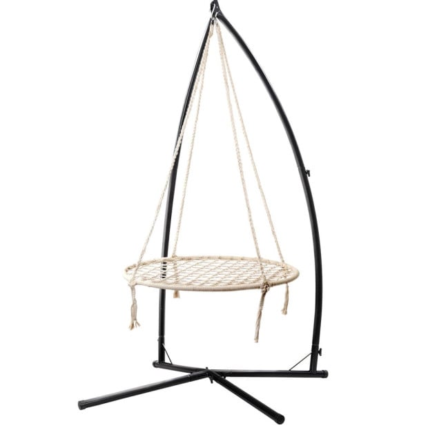 Kids Outdoor Nest Spider Web Swing Hammock Chair Steel Stand 100cm