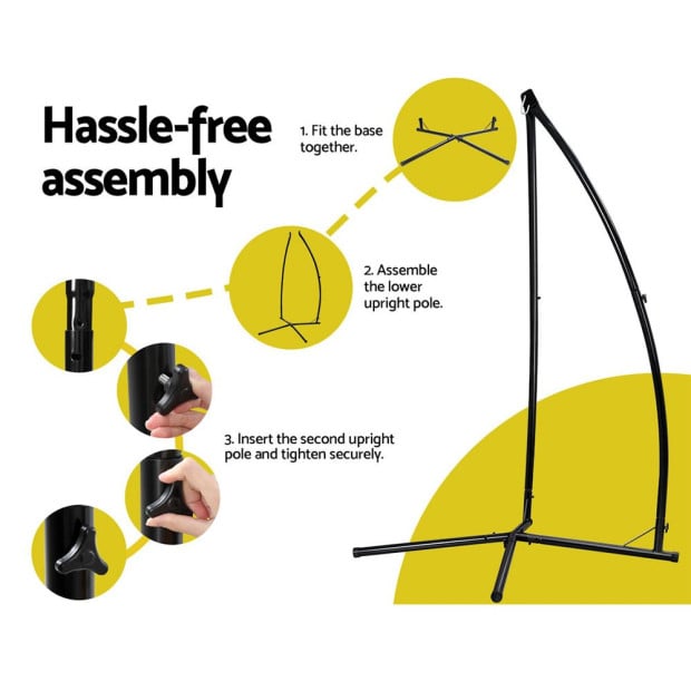 Kids Outdoor Nest Spider Web Swing Hammock Chair Steel Stand 100cm Image 6