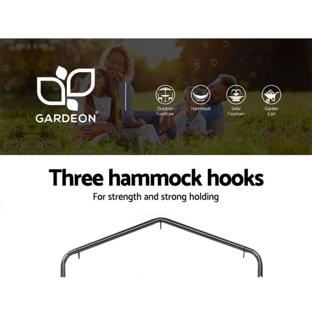 Outdoor Hammock Chair With Stand Hanging Hammock With Pillow Cream Image 4