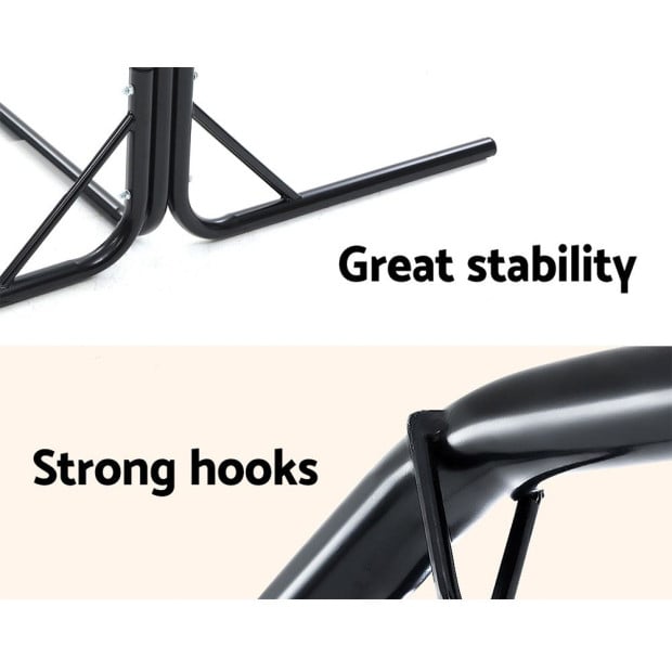 Outdoor Hammock Chair With Stand Hanging Hammock With Pillow Grey Image 6