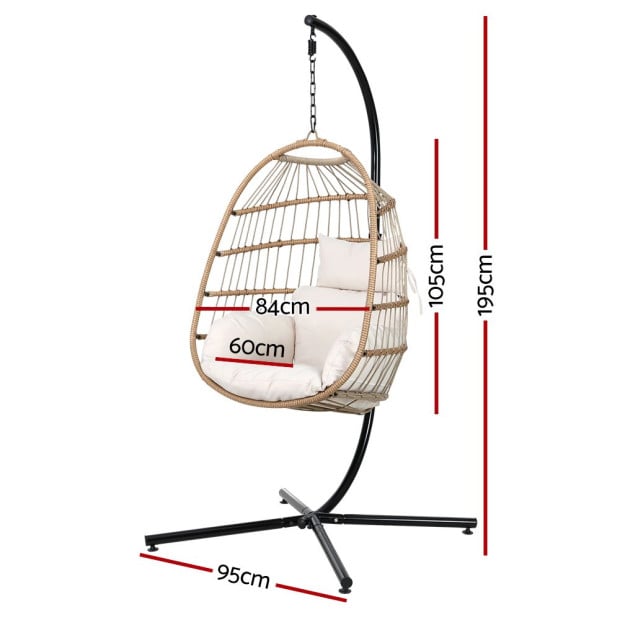 Swing Chair Hammock With Stand Outdoor Furniture Hanging Wicker Seat Image 2