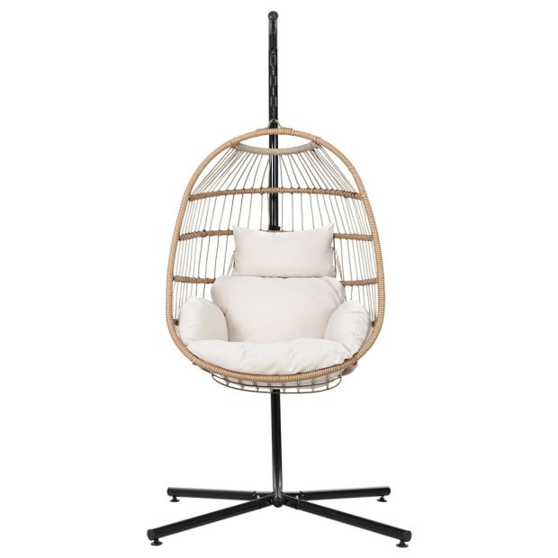Swing Chair Hammock With Stand Outdoor Furniture Hanging Wicker Seat Image 3