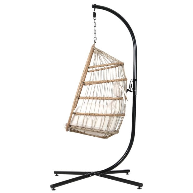 Swing Chair Hammock With Stand Outdoor Furniture Hanging Wicker Seat Image 4