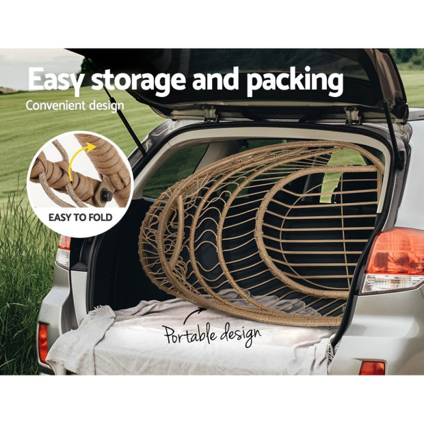 Swing Chair Hammock With Stand Outdoor Furniture Hanging Wicker Seat Image 7