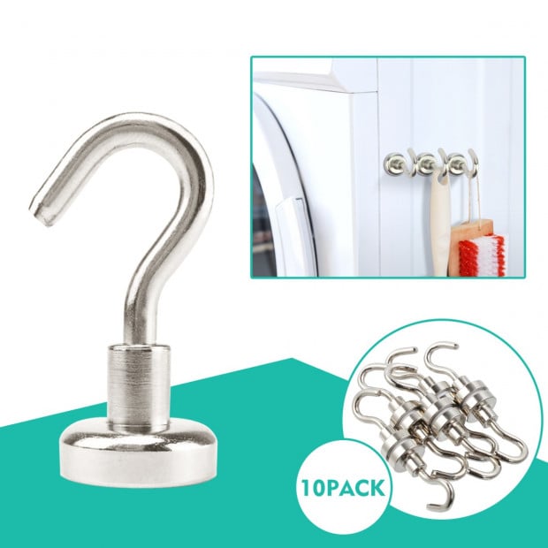 10x 5.5kg Strong Magnet Hooks Rare Earth Neodymium Magnetic Hanger