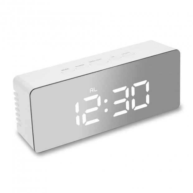LED Mirror Alarm Clock With Night Light