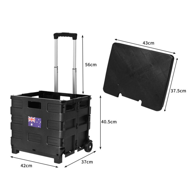 Foldable Shopping Cart Trolley Pack & Roll Crate Portable Image 3