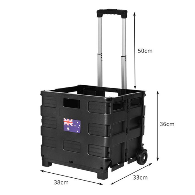Foldable Shopping Cart Trolley Pack & Roll Folding Grocery Basket Crate Portable Image 3