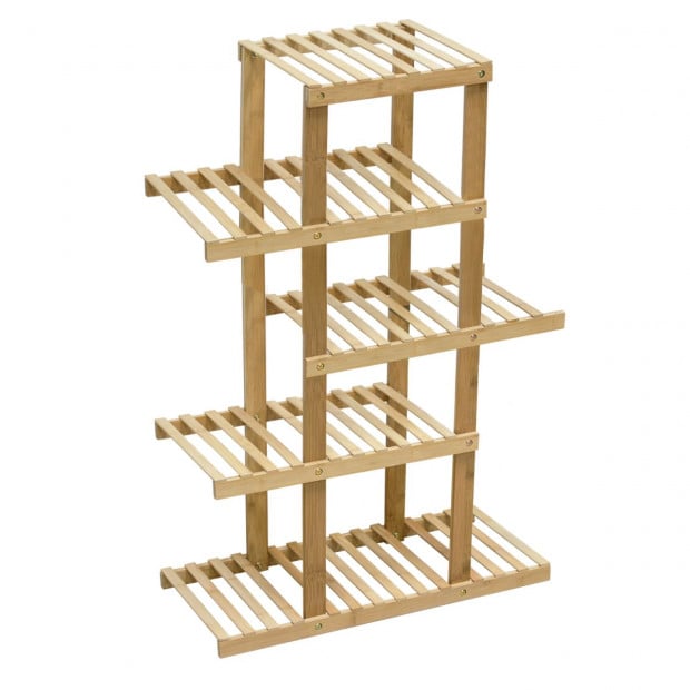 5 Tiers Bamboo Plant Flower Stand Shelf