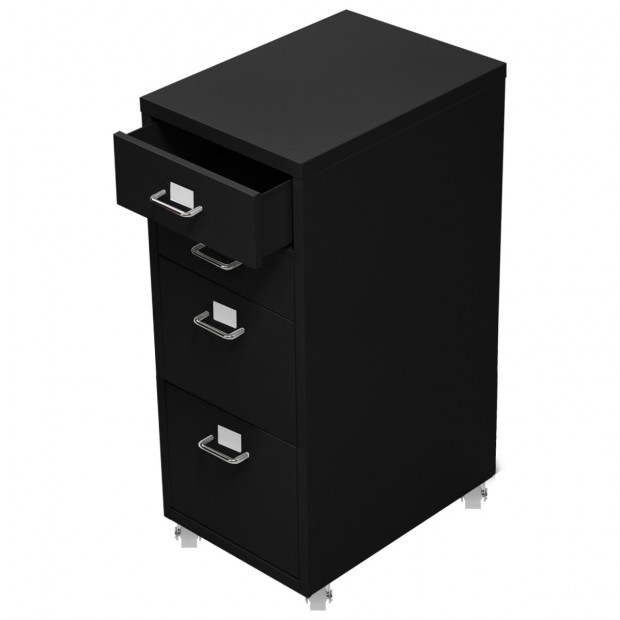 4 Drawers Steel File Cabinet Black Image 3