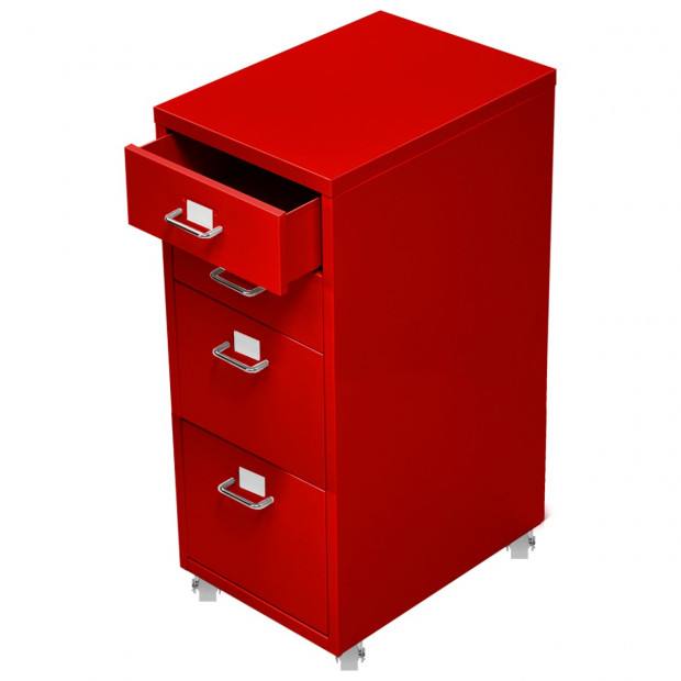 4 Drawers Steel File Cabinet Red Image 3