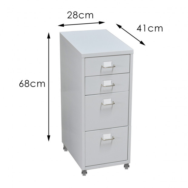 4 Drawers Steel File Cabinet White Image 6