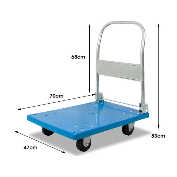 Heavy Duty 100 Kg Industrial Foldable Platform Trolley Hand Truck Cart Image 3