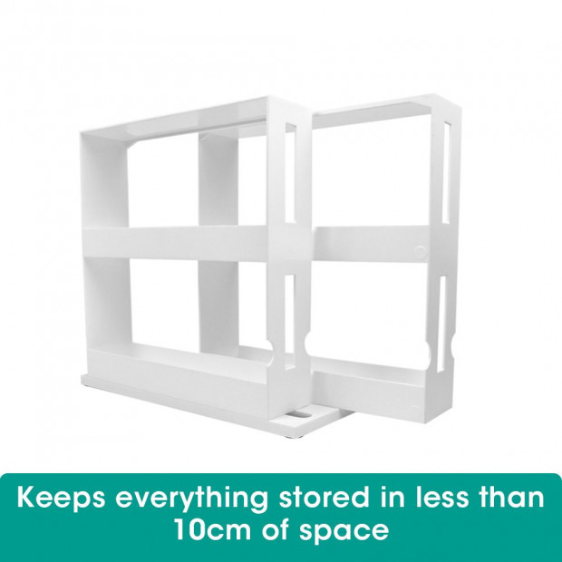 Rack Storage Slide Cabinet Pantry Kitchen Shelf Spice Jars Can Holder Image 8