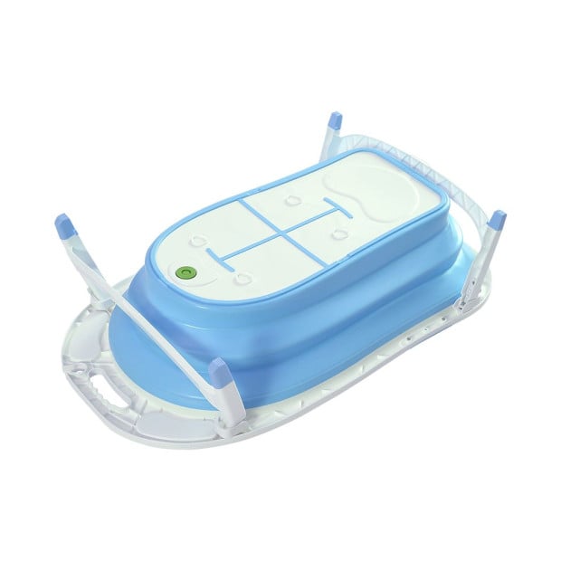 Baby Bath Tub Infant Toddlers Folding Safety Bathing ShowerBlue Image 5
