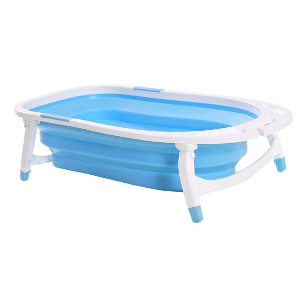 Baby Bath Tub Infant Toddlers Folding Safety Bathing ShowerBlue