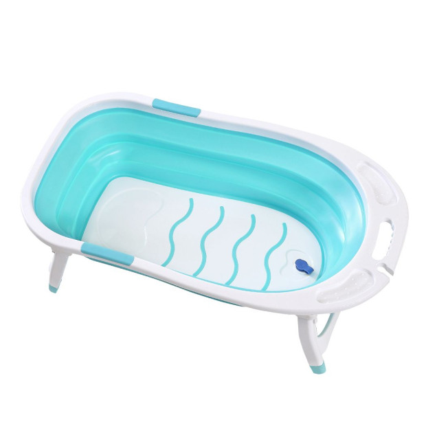 Baby Bath Tub Infant Toddlers Foldable Bathtub Folding Safety Bathing Shower GN Image 2