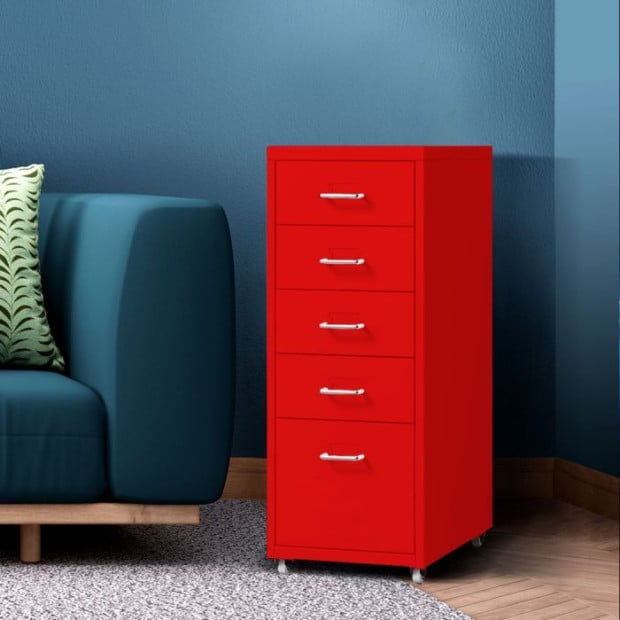 Filing Cabinet Files Storage Cabinets Steel Rack Home Office 5 Drawer Image 8