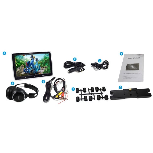 10.1in TFT Active Headrest Car DVD Player 1080P Screen USB SD Image 8