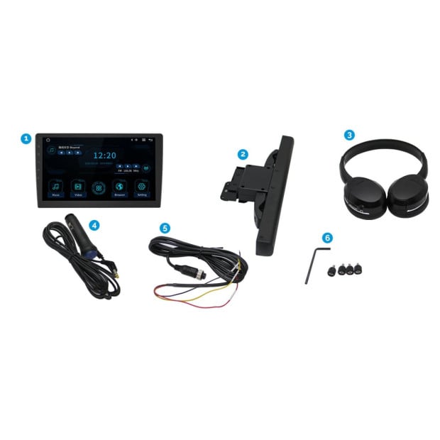 10.1in TFT Active Headrest Car1080P Screen No DVD Player Image 5