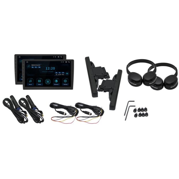 2x 10.1in TFT Active Headrest Car1080P Screen No DVD Player Image 5