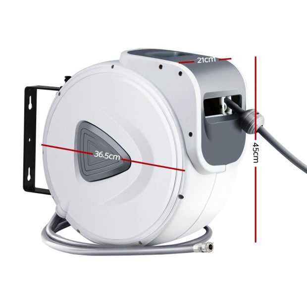 Air Hose Reel 20m Retractable Rewind Swivel Wall Mount Compressor Image 4