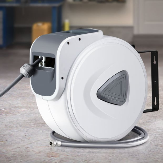 Air Hose Reel 10m Retractable Rewind Swivel Wall Mount Compressor Image 8