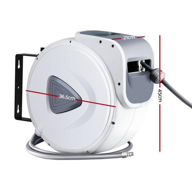 Air Hose Reel 20m Retractable Rewind Swivel Wall Mount Compressor Image 3