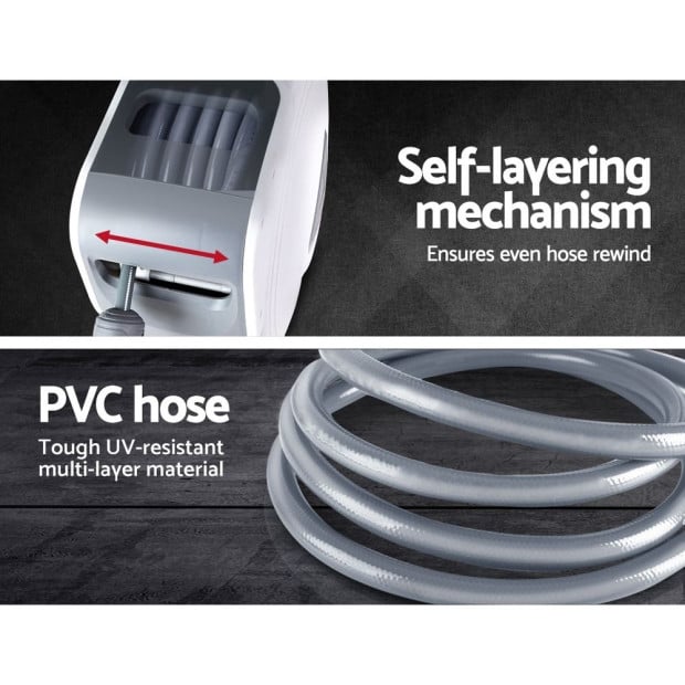 Air Hose Reel 20m Retractable Rewind Swivel Wall Mount Compressor Image 11