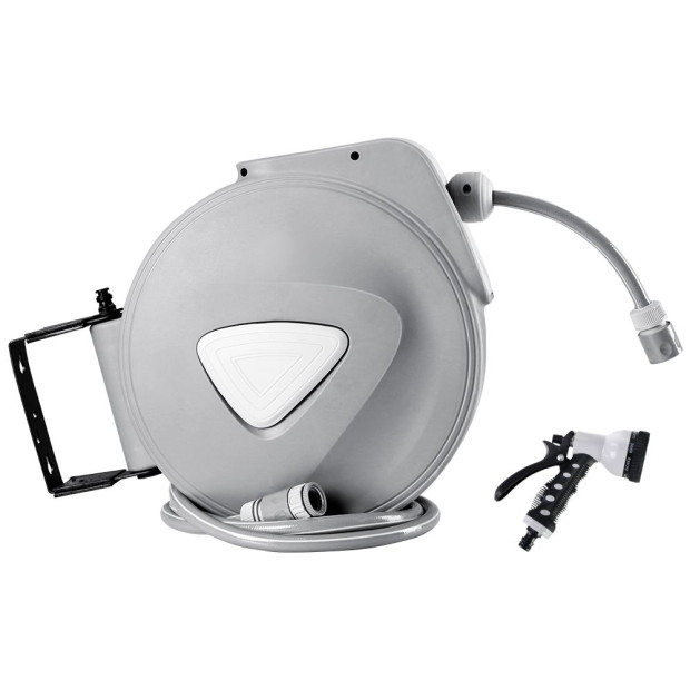 20M Retractable Water Hose Reel Garden Storage AutoRewind Spray Gun Image 4