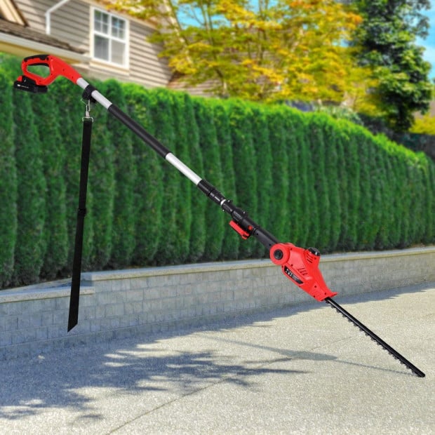 Cordless Pole Hedge Trimmer Garden Pruner Electric Cutter Image 7