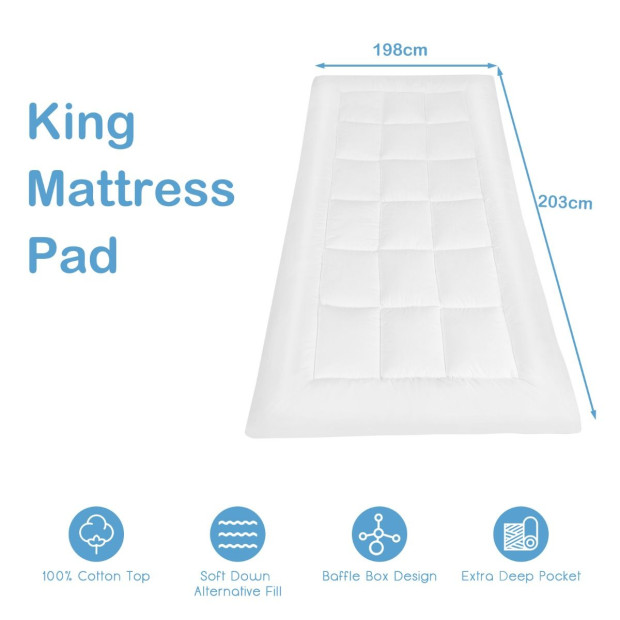 Dust Proof Breathable Mattress Pad For Bedroom King Image 4