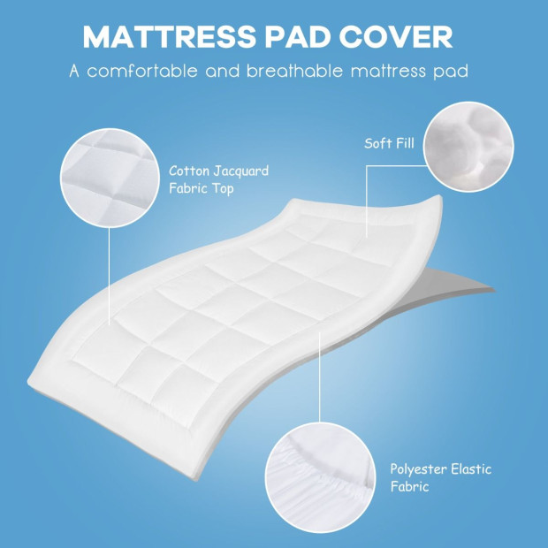 Dust Proof Breathable Mattress Pad For Bedroom King Image 3