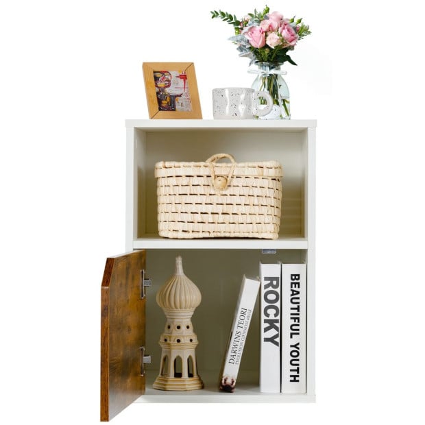 Set Of 2 Bedside Table With Open Compartment For Bedroom - White Image 8