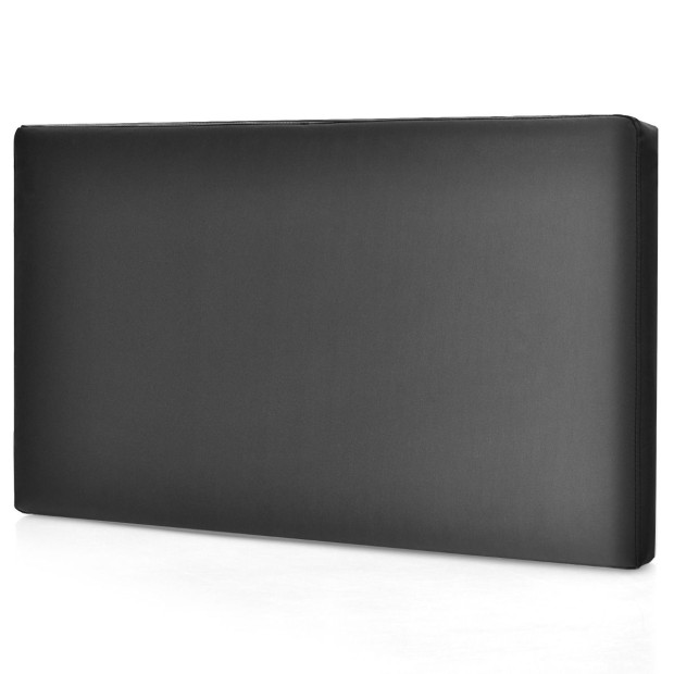 Twin Size Wallmounted Headboard black PU & Sponge & MDF