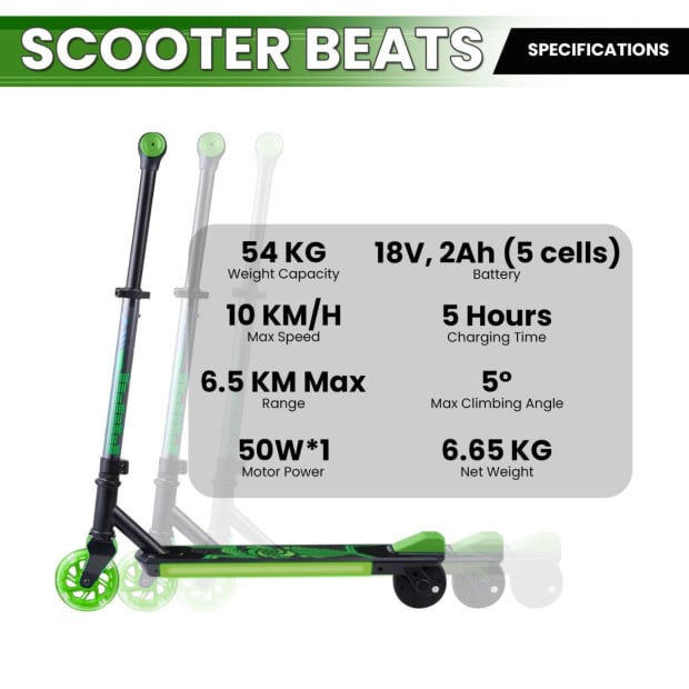 Voyager Scooter Beats Electric Scooter - Green Image 8