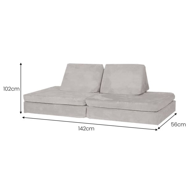 Huddle Kids Modular Play Foam Couch - Grey Image 3