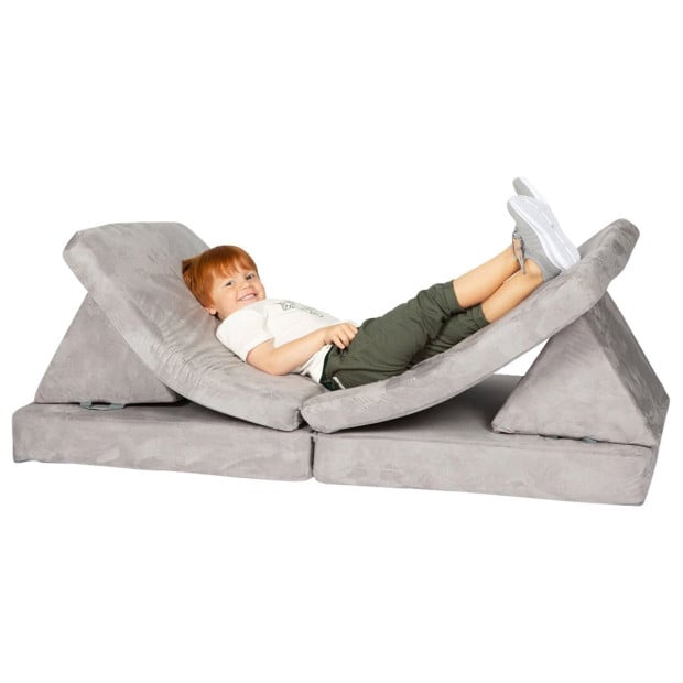 Huddle Kids Modular Play Foam Couch - Grey Image 5