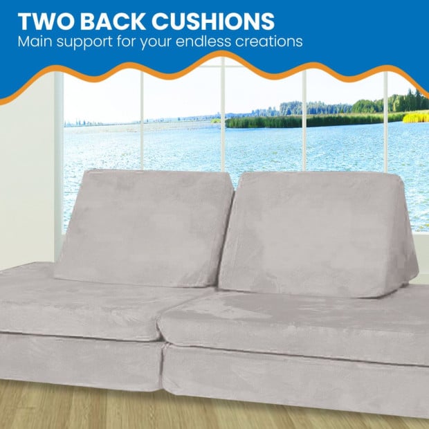 Huddle Kids Modular Play Foam Couch - Grey Image 7