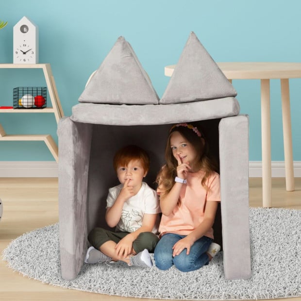 Huddle Kids Modular Play Foam Couch - Grey Image 9