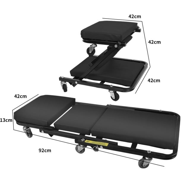 Folding Creeper Mechanic Stool Garage Repair Trolley Laying Workshop Image 3